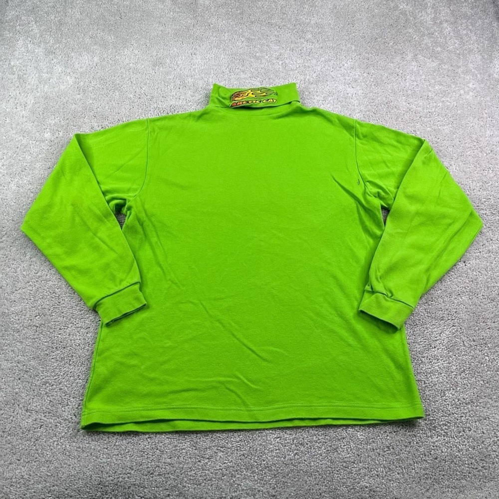 Vintage Arctic‎ Cat Shirt Mens Medium Green Turtleneck Snowmobile Base Layer